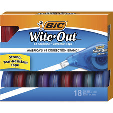 Wite-out Ez Correct Correction Tape Value Pack, Non-refillable, Blue/orange Applicators, 0.17" X 472", 18/pack