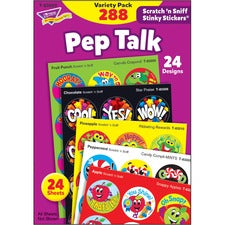Trend Pep Talk Scratch 'n Sniff Stinky Stickers - Unicorn, Country Critters, Ribbeting Rewards, Candy Compli-MINTS, Snappy Apples, Star Praise Shape - Acid-free, Non-toxic, Photo-safe, Scented - 5.88" Height x 4.13" Width x 0.19" Length - Multicolor - 288
