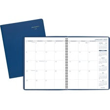 At-A-Glance Fashion Planner - Julian Dates - Monthly - 1.25 Year - January 2023 - March 2024 - 1 Month Double Page Layout - 9" x 11" Sheet Size - Wire Bound - Simulated Leather - Blue - Appointment Schedule, Reference Calendar, Flexible - 1 Each