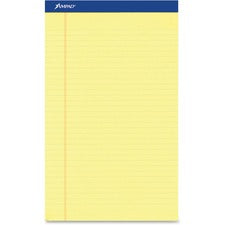 Perforated Writing Pads, Wide/legal Rule, 50 Canary-yellow 8.5 X 11.75 Sheets, Dozen