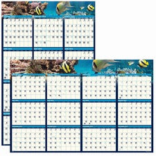 Earthscapes Recycled Reversible/erasable Yearly Wall Calendar, Sea Life Photos, 24 X 37, White Sheets, 12-month(jan-dec):2023
