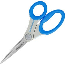 Scissors With Antimicrobial Protection, 8" Long, 3.5" Cut Length, Blue Straight Handle