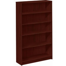 1870 Series Bookcase, Five-shelf, 36w X 11.5d X 60.13h, Mahogany