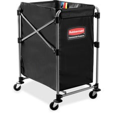 One-compartment Collapsible X-cart, Synthetic Fabric, 4.98 Cu Ft Bin, 20.33" X 24.1" X 34", Black/silver