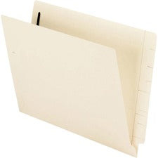 Smartshield End Tab Fastener Folders, 1 Fastener, Letter Size, Manila Exterior, 50/box