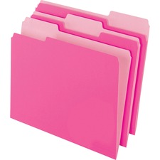 Colored File Folders, 1/3-cut Tabs: Assorted, Letter Size, Pink/light Pink, 100/box