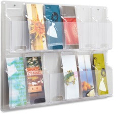 Reveal Clear Literature Displays, 12 Compartments, 30w X 2d X 20.25h, Clear