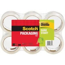 Sure Start Packaging Tape, 3" Core, 1.88" X 54.6 Yds, Clear, 6/pack