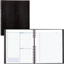 Notepro Undated Daily Planner, 10.75 X 8.5, Black Cover, Undated