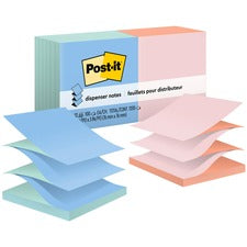 Original Pop-up Refill, Beachside Cafe Collection Alternating-color Value Pack, 3" X 3", 100 Sheets/pad, 12 Pads/pack