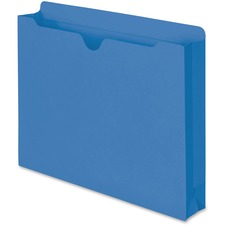 Colored File Jackets With Reinforced Double-ply Tab, Straight Tab, Letter Size, Blue, 50/box