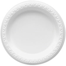Plastic Dinnerware, Plates, 6" Dia, White, 125/pack