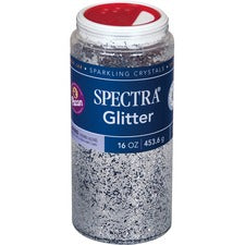 Spectra Glitter, 0.04 Hexagon Crystals, Silver, 16 Oz Shaker-top Jar