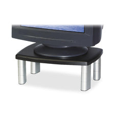 Adjustable Height Monitor Stand, 15" X 12" X 2.63" To 5.78", Black/silver, Supports 80 Lbs