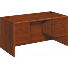 10700 Series Double Pedestal Desk With Three-quarter Height Pedestals, 60" X 30" X 29.5", Cognac