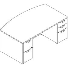 Lorell Prominence 2.0 Gray Elm Laminate Desk Unit - 72" x 42"29" , 1" Top, 0.1" Edge - 5 x File, Box Drawer(s) - Double Pedestal on Left/Right Side - Band Edge - Material: Particleboard - Finish: Gray Elm, Thermofused Melamine (TFM), Laminate