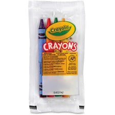 Classic Color Cello Pack Party Favor Crayons, 4 Colors/pack, 360 Packs/carton