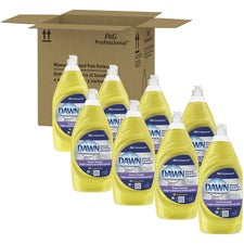 Dawn Manual Pot/Pan Detergent - Concentrate Liquid - 38 fl oz (1.2 quart) - Bottle - 8 / Carton - Yellow