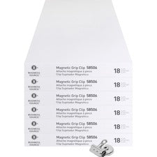 Business Source Magnetic Grip Clips Pack - No. 1 - 1.3" Width - for Paper - Magnetic, Heavy Duty - 108 / Bundle - Silver