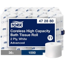 Advanced High Capacity Bath Tissue, Septic Safe, 2-ply, Coreless, White, 1,000 Sheets/roll, 36 Rolls/carton