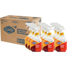 CloroxPro Disinfecting Bio Stain & Odor Remover Spray - Ready-To-Use Spray - 32 fl oz (1 quart) - 9 / Carton - Translucent