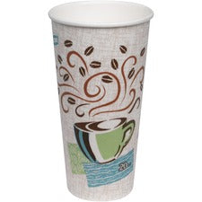Perfectouch Paper Hot Cups, 20 Oz, Coffee Haze Design, 25/sleeve, 20 Sleeves/carton