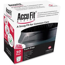 Linear Low Density Can Liners With Accufit Sizing, 32 Gal, 0.9 Mil, 33" X 44", Black, 50/box