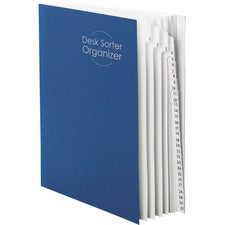 Deluxe Expandable Indexed Desk File/sorter, 31 Dividers, Date Index, Letter Size, Dark Blue Cover