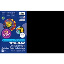 Tru-ray Construction Paper, 76 Lb Text Weight, 12 X 18, Black, 50/pack