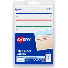 Printable 4" X 6" - Permanent File Folder Labels, 0.69 X 3.44, White, 7/sheet, 36 Sheets/pack, (5215)