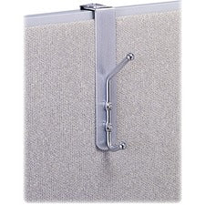 Over-the-panel Double-garment Hook, Satin Aluminum/chrome