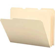 Poly Manila Folders, 1/3-cut Tabs: Assorted, Letter Size, Manila, 12/pack