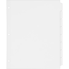 Write And Erase Plain-tab Paper Dividers, 8-tab, 11 X 8.5, White, 24 Sets