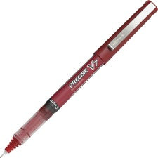 Precise V7 Roller Ball Pen, Stick, Fine 0.7 Mm, Red Ink, Red Barrel, Dozen
