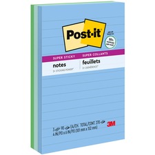 Recycled Notes In Oasis Collection Colors, Note Ruled, 4" X 6", 90 Sheets/pad, 3 Pads/pack