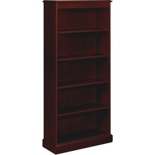 94000 Series Five-shelf Bookcase, 35.75w X 14.31d X 78.25h, Mahogany