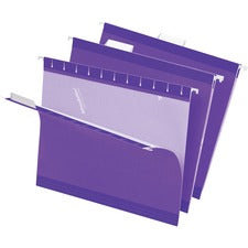 Colored Reinforced Hanging Folders, Letter Size, 1/5-cut Tabs, Violet, 25/box