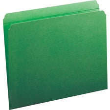 Reinforced Top Tab Colored File Folders, Straight Tabs, Letter Size, 0.75" Expansion, Green, 100/box