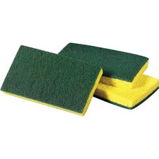 Scotch-Brite Medium-Duty Scrub Sponges - 3.5" Height x 6.3" Width x 6.1" Length x 700 mil Thickness - 60/Carton - Cellulose, Synthetic Fiber - Yellow, Green
