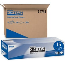 KIMTECH Delicate Task Wipers - Pop-Up Box - Wipe - 119 / Box - 15 / Carton - White