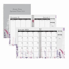 Recycled Wildflower Weekly/monthly Planner, Wild Flower Artwork, 11 X 8.5, Gray/white/purple Cover, 12-month (jan-dec): 2023