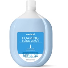 Method Foaming Hand Soap Refill - Sea Mineral Scent - 28 fl oz (828.1 mL) - Hand - Light Blue - Triclosan-free, Paraben-free, Phthalate-free, EDTA-free - 6 / Carton