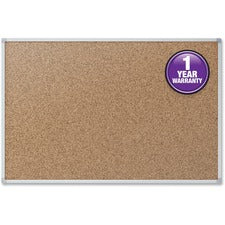 Economy Cork Board With Aluminum Frame, 24 X 18, Natural Surface, Silver Aluminum Frame