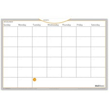 Wallmates Self-adhesive Dry Erase Monthly Planning Surfaces, 18 X 12, White/gray/orange Sheets, Undated