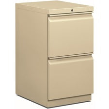 Brigade Mobile Pedestal, Left Or Right, 2 Letter-size File Drawers, Putty, 15" X 19.88" X 28"