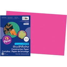 Sunworks Construction Paper, 50 Lb Text Weight, 12 X 18, Hot Pink, 50/pack
