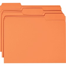 Reinforced Top Tab Colored File Folders, 1/3-cut Tabs: Assorted, Letter Size, 0.75" Expansion, Orange, 100/box