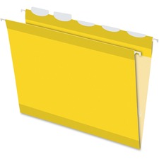 Ready-tab Colored Reinforced Hanging Folders, Letter Size, 1/5-cut Tabs, Yellow, 25/box