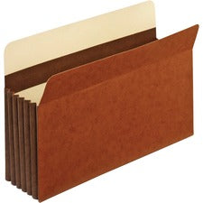 Heavy-duty File Pockets, 5.25" Expansion, Legal Size, Redrope, 10/box