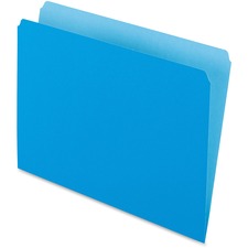 Colored File Folders, Straight Tabs, Letter Size, Blue/light Blue, 100/box